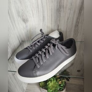 Club Monaco men's leather sneakers in gray with a white sole